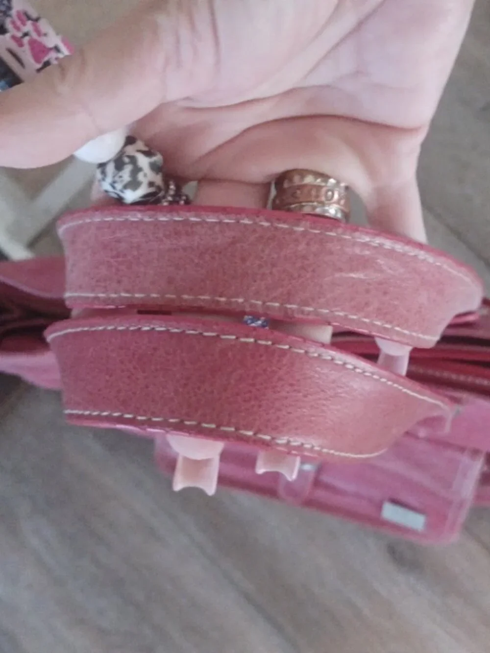 Clark & Mayfield Large Tote/Briefcase Distressed Pinkish/Red Bag/Laptop Holder